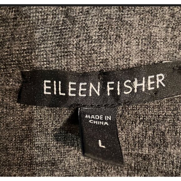 Eileen Fisher gray merino wool refined sweater jacket. L - Picture 4 of 5